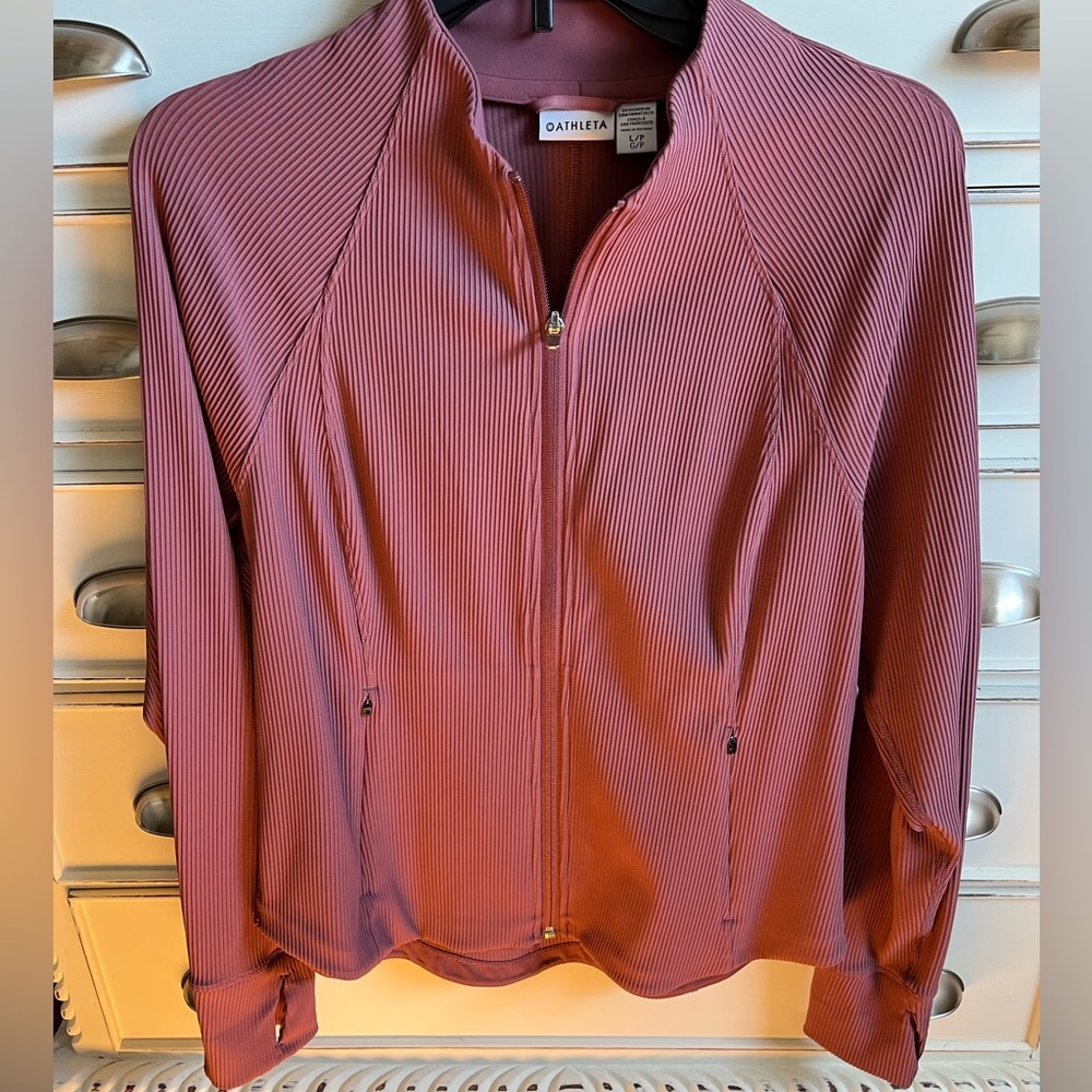 Athleta Ribbed Zip Up Jacket